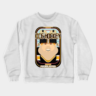 Ice Hockey Black and Yellow - Faceov Puckslapper - Josh version Crewneck Sweatshirt